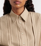 Brunello Cucinelli Embroidered cotton-blend shirt