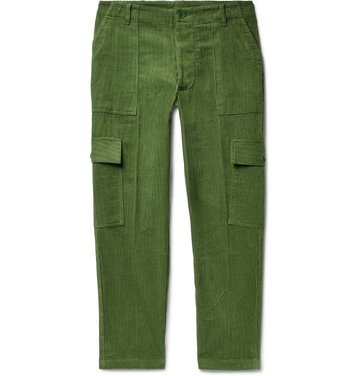 Photo: The Elder Statesman - Tapered Cotton-Corduroy Cargo Trousers - Green