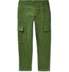 The Elder Statesman - Tapered Cotton-Corduroy Cargo Trousers - Green