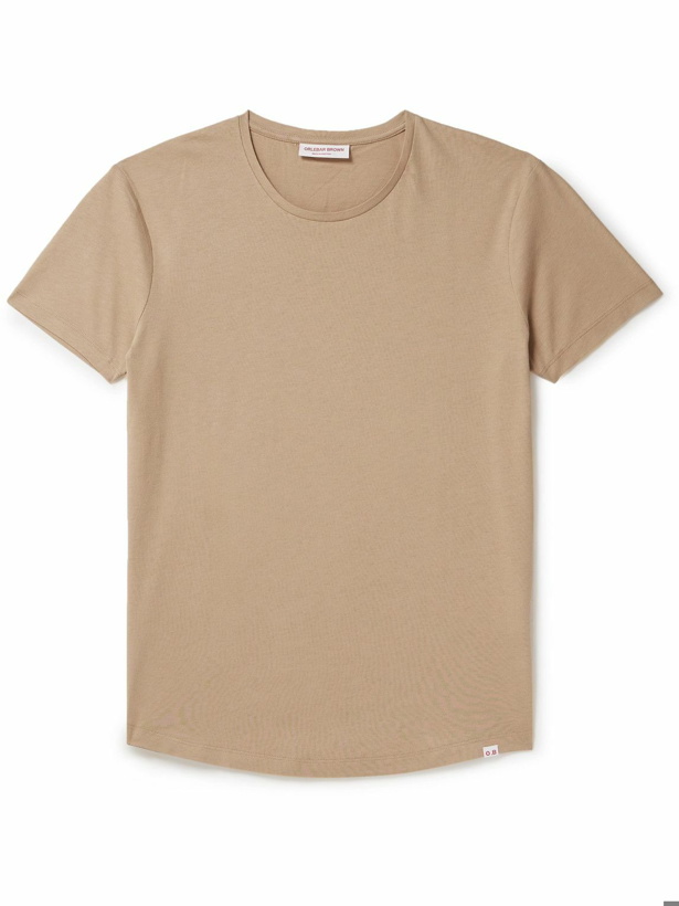 Photo: Orlebar Brown - OB-T Slim-Fit Cotton and Silk-Blend Jersey T-Shirt - Brown