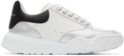 Alexander McQueen White & Silver Court Trainer Sneakers