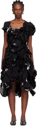 YOHJI YAMAMOTO Black & Gunmetal Cut-Out Midi Dress