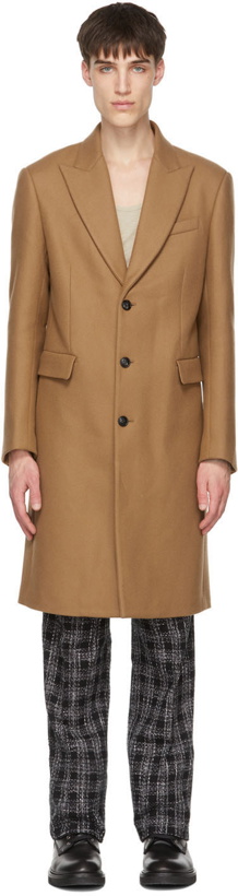 Photo: AMIRI Brown Single Breasted Lapel Coat