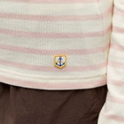 Armor-Lux Women's Long Sleeve Marinière Heritage T-Shirt in Natural/Silver Pink