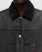 Levis Lined Type I Trucker Black Denim Jackets
