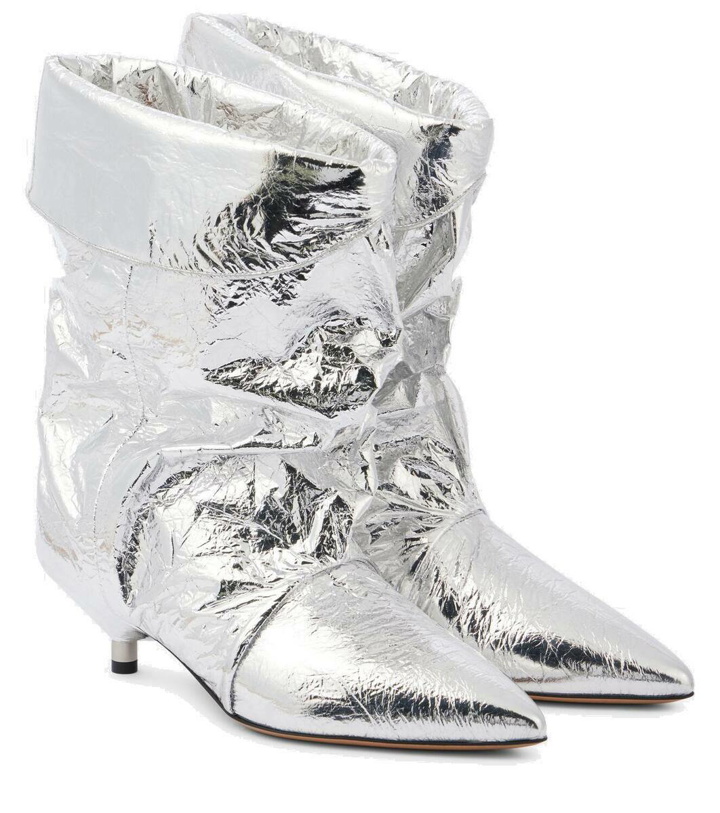 Photo: Isabel Marant Edrik metallic leather ankle boots