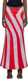 Stanley Raffington Red & Blue Parametric Maxi Skirt