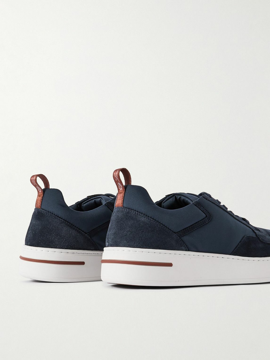 Loro Piana - Newport Walk Storm System® Suede-Trimmed Shell Sneakers - Blue