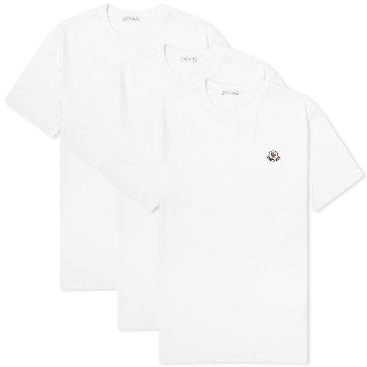 Photo: Moncler Men's Logo Badge T-Shirt in White
