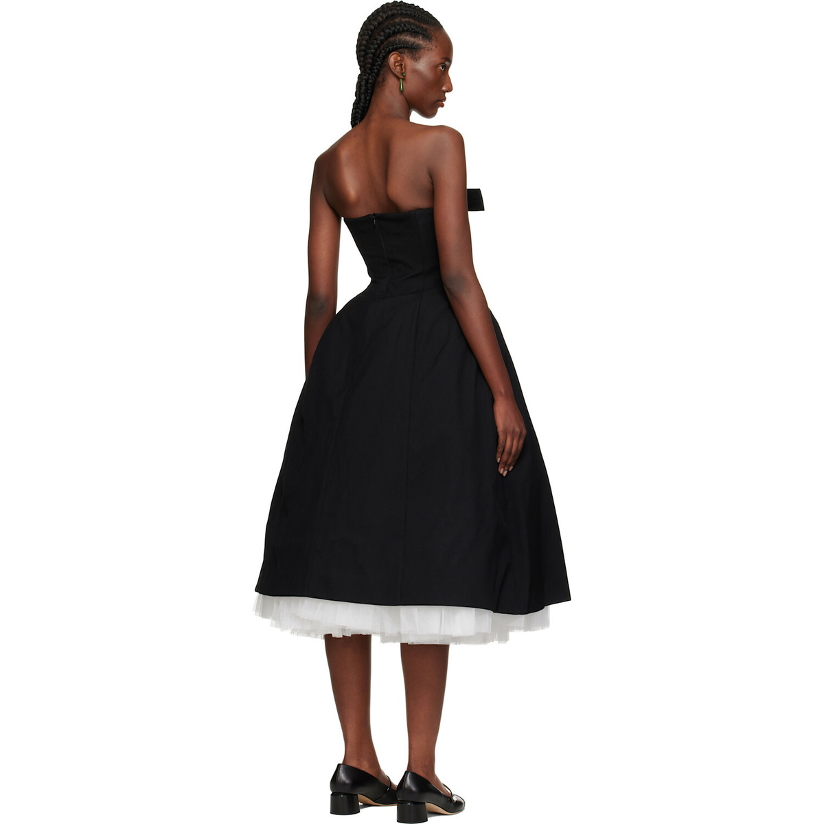 SHUSHU/TONG Black Bowknot Bandeau Midi Dress
