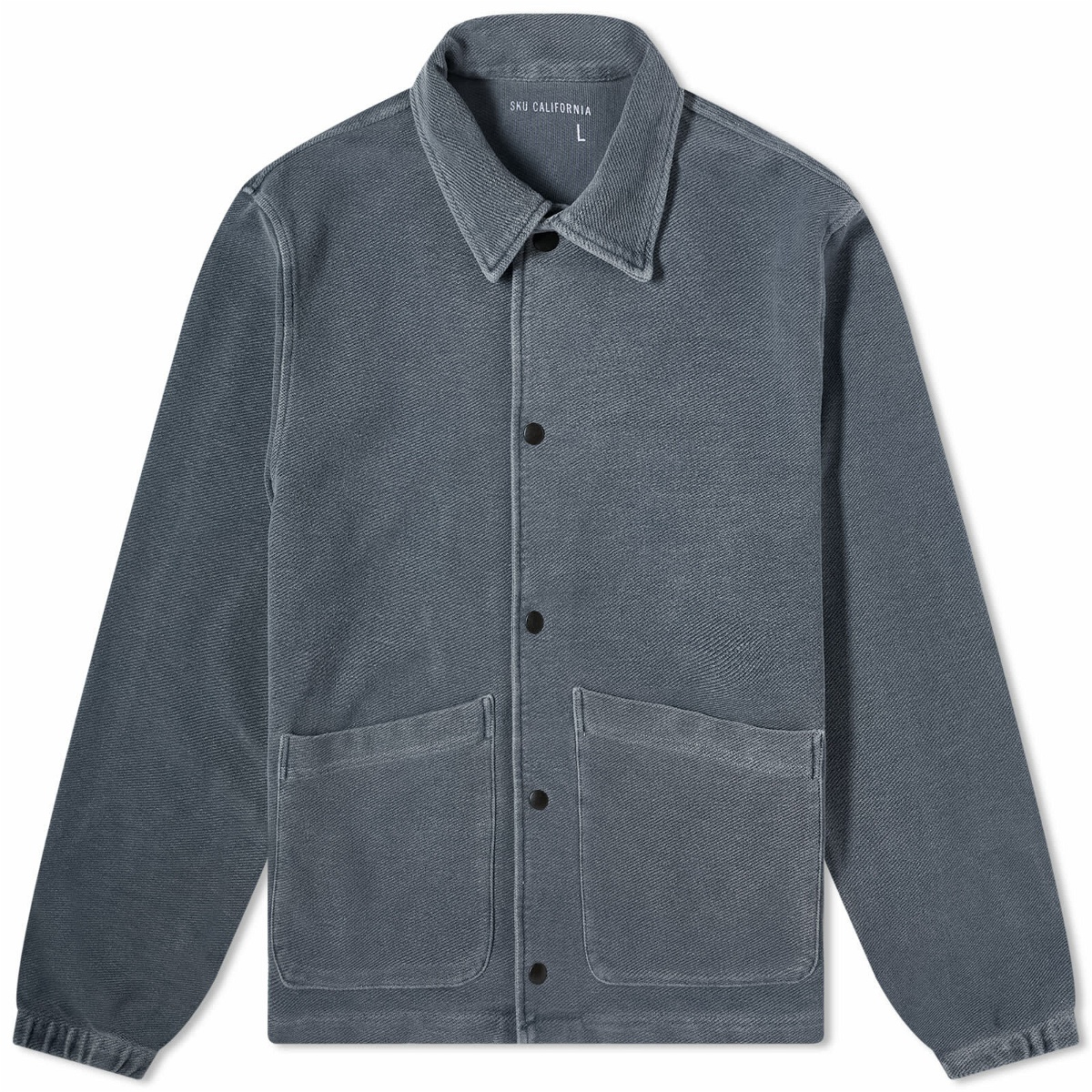 Photo: Save Khaki Men's Twill Terry Snap Front Jacket in Navy