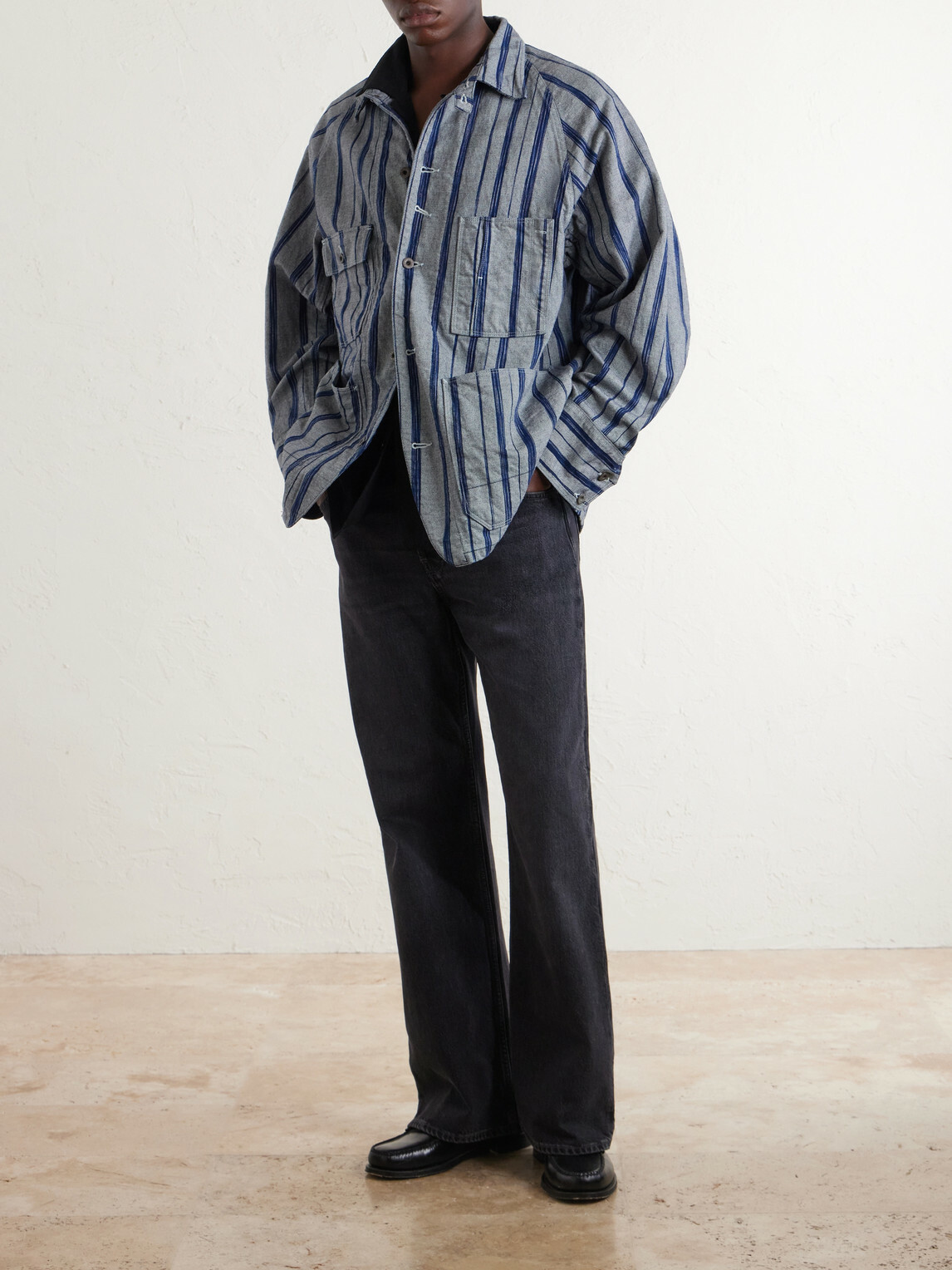 KAPITAL - Cactus Striped Cotton-Kasuri Jacket - Blue
