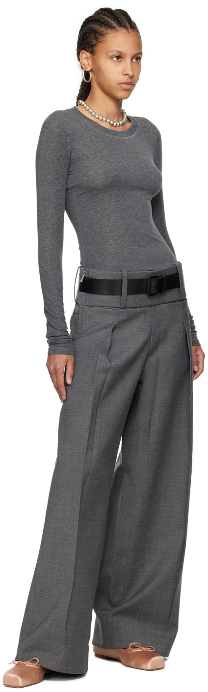 Fax Copy Express Gray 'The Round Neck' Long Sleeve T-Shirt