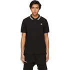AAPE by A Bathing Ape Black Pique One Point Polo