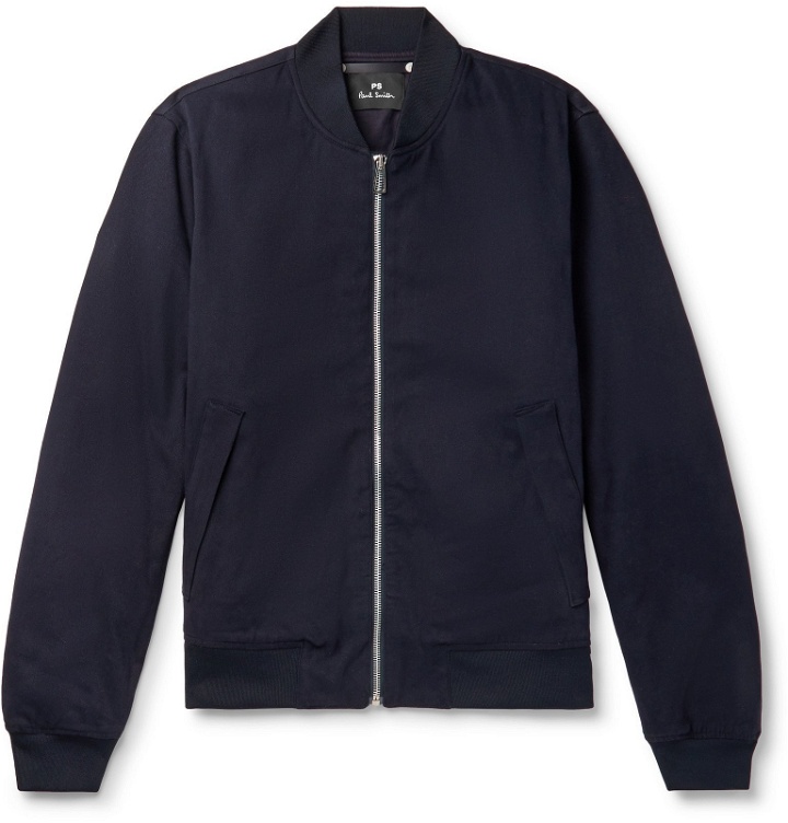 Photo: PS Paul Smith - Cotton-Blend Twill Bomber Jacket - Blue