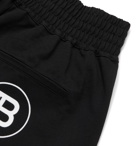 Balmain - Logo-Flocked Loopback Cotton-Jersey Shorts - Black