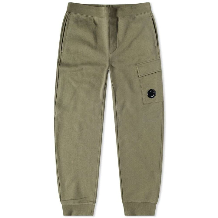 Photo: C.P. Company Men's Diagonal Raised Fleece Cargo Sweat Pant in Bronze Green