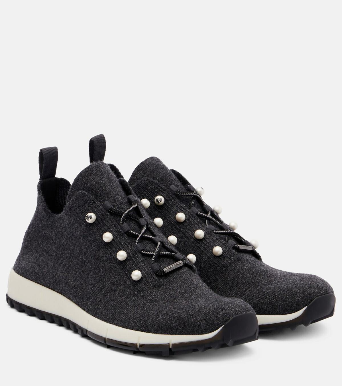 Jimmy Choo Veles embellished cashmere sneakers
