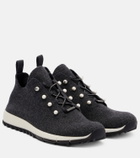 Jimmy Choo Veles embellished cashmere sneakers