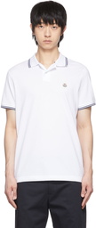 Moncler White Cotton Polo