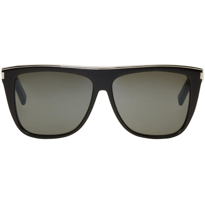 Photo: Saint Laurent Black and Silver SL 1 Combi Sunglasses