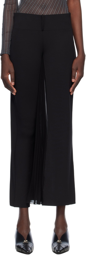 Photo: Courrèges Black Infinity Pleats Jersey Trousers