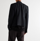 Rick Owens - Double-Breasted Cotton and Wool-Blend Flannel Blazer - Black