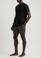 Rhude Printed Shell Swim Shorts Black And White