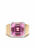 Yvonne Léon 9K Yellow Gold Chevaliere Princesse Corundum Signet Ring