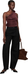 Magda Butrym Burgundy One Shoulder Tank Top