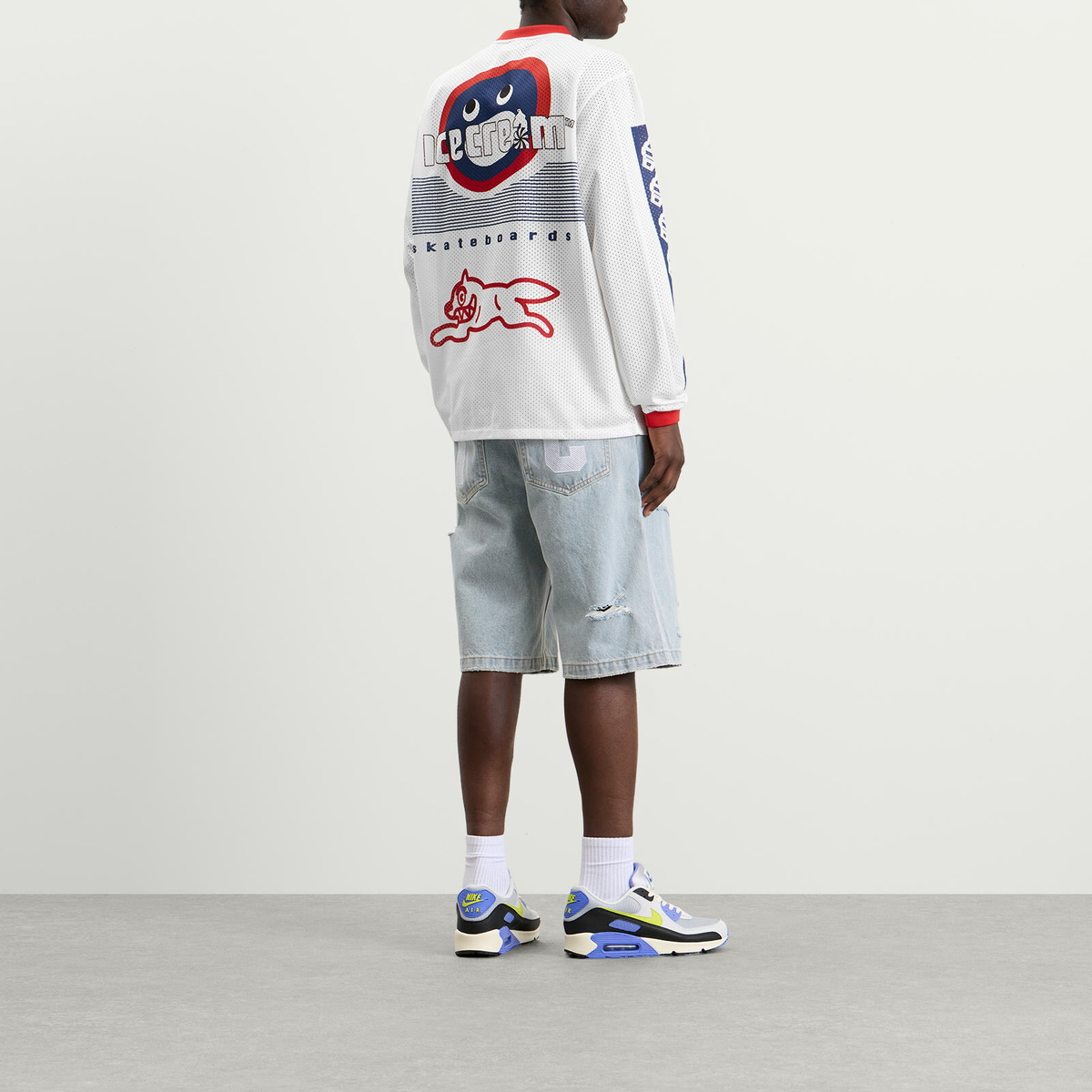 ICECREAM Men's Moto Ls Mesh Shirt in White