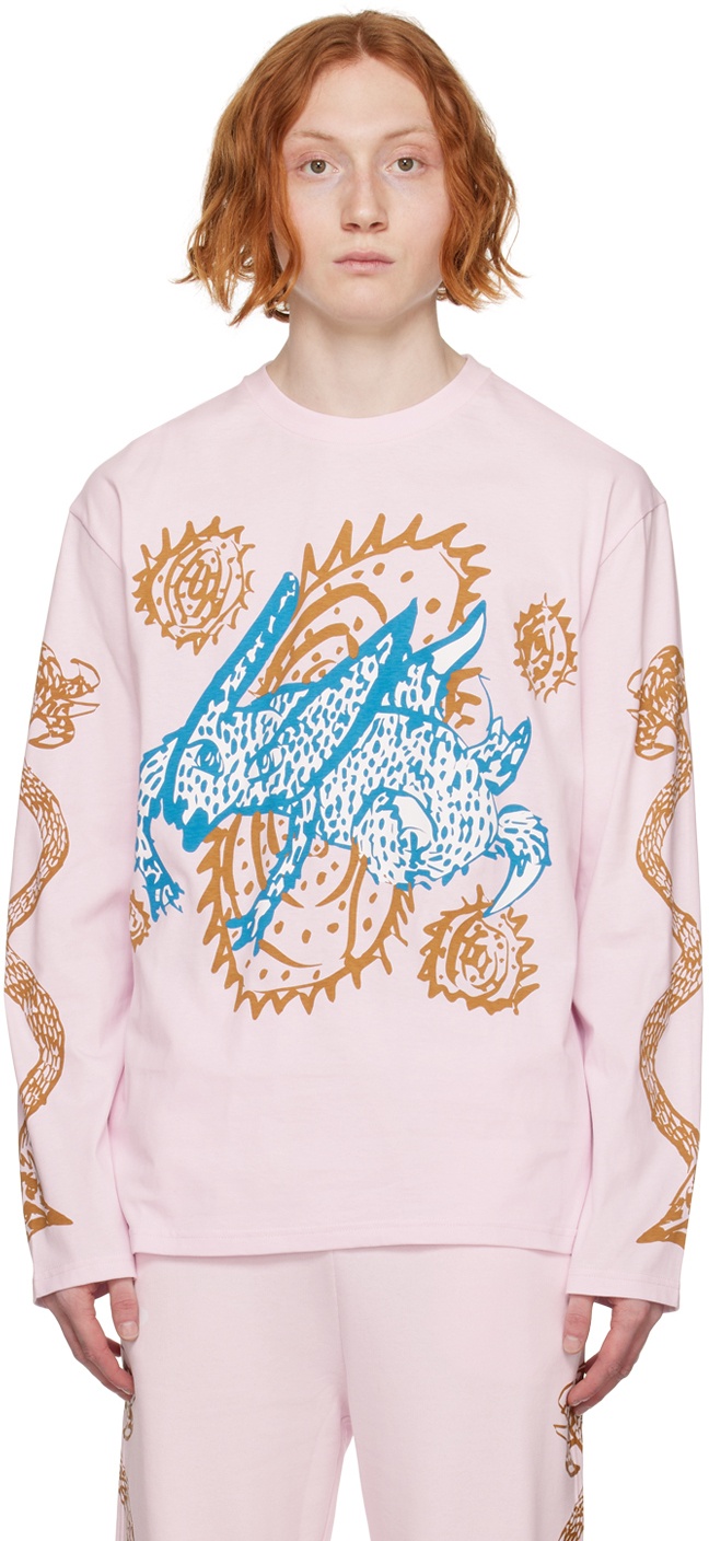Charles Jeffrey Loverboy Pink Graphic Long Sleeve T-Shirt