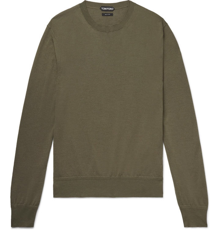 Photo: TOM FORD - Cashmere and Silk-Blend Sweater - Green