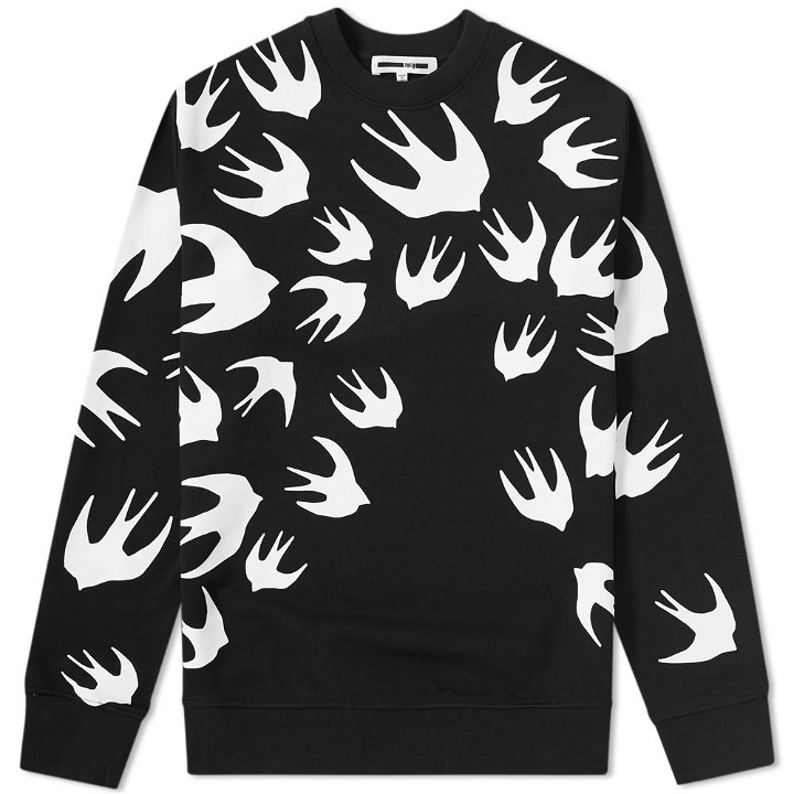 Photo: McQ by Alexander McQueen Large Flocked Swallow Sweat Black