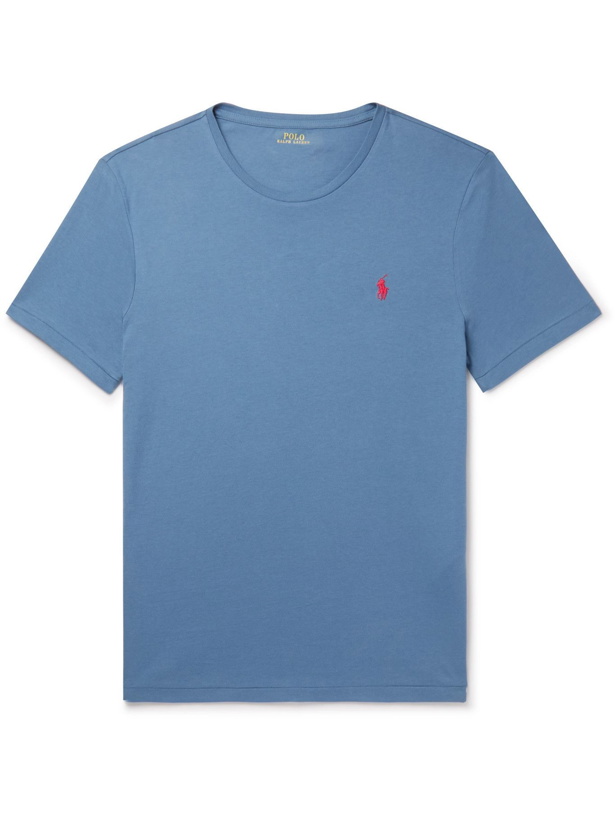 Photo: POLO RALPH LAUREN - Slim-Fit Cotton-Jersey T-Shirt - Blue