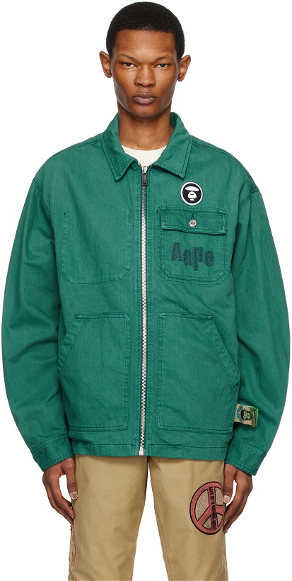 Photo: AAPE by A Bathing Ape Green Embroidered Jacket