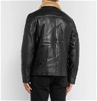 Officine Generale - Clyde Shearling-Lined Leather Aviator Jacket - Black