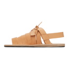 Jil Sander Tan Strapped Flat Sandals