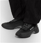 Palm Angels - Recovery Leather, Suede and Mesh Sneakers - Black