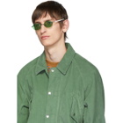 Ray-Ban Green and White Rimless Round Sunglasses