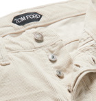 TOM FORD - Slim-Fit Stretch-Cotton Corduroy Trousers - Ecru