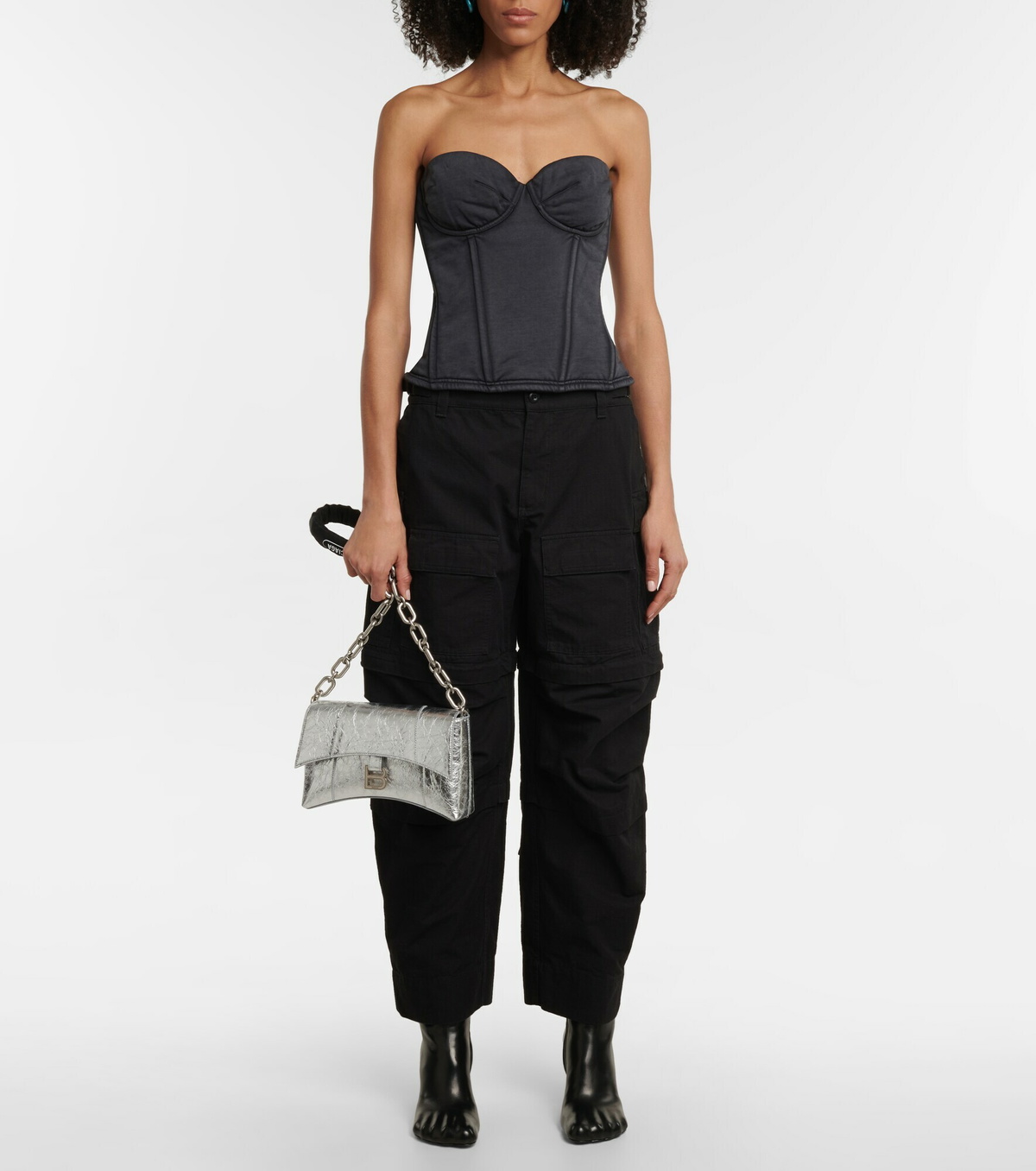 Balenciaga - Downtown XS metallic leather shoulder bag