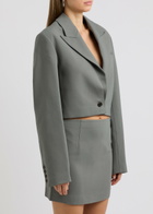 Nanushka Aidula Cropped Twill Blazer Grey