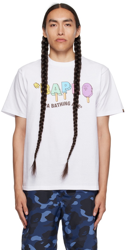 Photo: BAPE White Graphic T-Shirt