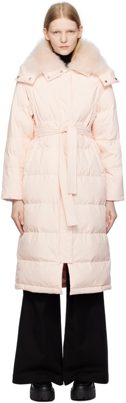 Photo: Yves Salomon Pink Belted Down Coat