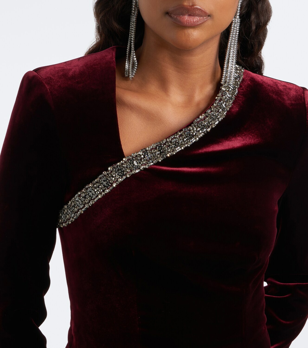 Roland Mouret Embellished velvet top