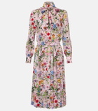 Gucci Floral pleated silk shirt dress