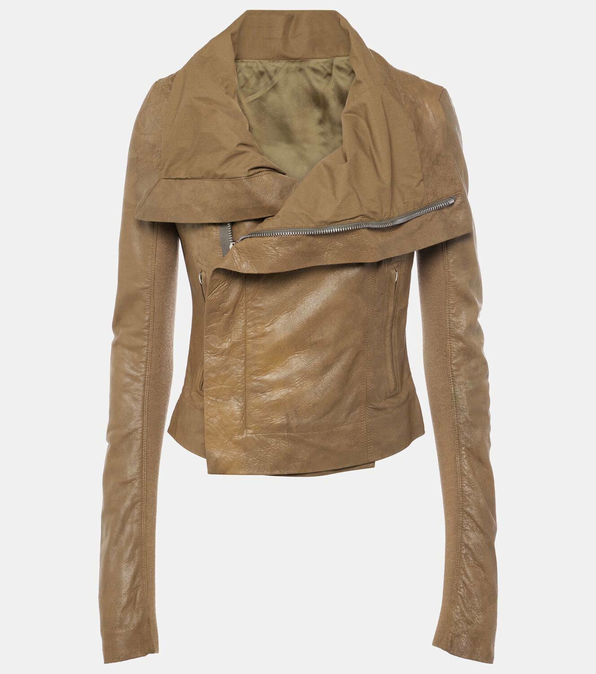 Rick Owens Asymmetric leather biker jacket Rick Owens