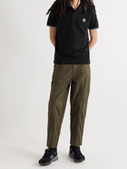 Stone Island - Slim-Fit Logo-Appliquéd Stretch-Cotton Piqué Polo Shirt - Black
