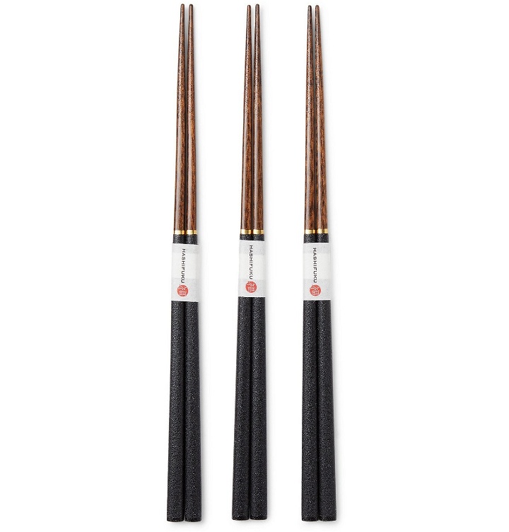 Photo: BY JAPAN - Kawai Gokukanshitsu Three-Pack Wood Chopsticks - Black